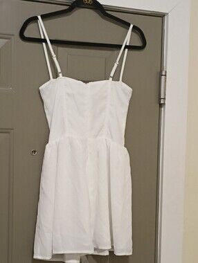 White Fox Boutique White Spaghetti-Strap Mini Dress